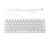 Goshyda Teclado Mecánico para Juegos con Cable, Teclado Ergonómico USB Retroiluminado RGB de 61 Teclas, Antifantasma, para Juegos de Trabajo (White)