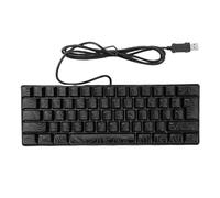 Goshyda Teclado Mecánico para Juegos con Cable, Teclado Ergonómico USB Retroiluminado RGB de 61 Teclas, Antifantasma, para Juegos de Trabajo (Black)