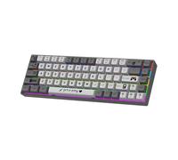 Goshyda Teclado Mecánico para Juegos, Teclado con Cable USB Retroiluminado con LED RGB de 68 Teclas con Interruptor Azul, para Computadora de Escritorio (Interruptor Azul - Gris Blanco)