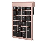 Goshyda Teclado Numérico de 22 Teclas, Mini Teclado Inalámbrico Bluetooth, Mini Teclado Numérico Recargable de Contabilidad Financiera Portátil, para Computadora Portátil de Escritorio, PC(Oro Rosa)
