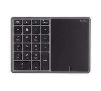 Goshyda Teclado Numérico Inalámbrico, BT y 2.4G Modos Duales 22 Teclas Teclado Numérico Delgado Recargable con Panel Táctil, para para Android, para OS X (Gris Hierro)
