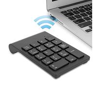 Goshyda Teclado numérico inalámbrico, Mini 2.4G USB Teclado numérico numérico ergonómico con Capacidad de batería de 150 mAh para computadora portátil(Negro)