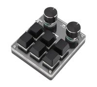 Goshyda Teclado USB Mini de 6 Teclas con Interruptor Rojo de 2 Perillas, Macro Personalizado Programable, Práctico Teclado de PC para Oficina, Juegos, Música