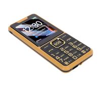 Goshyda Teléfono 4G Seniors, Teléfono Bluetooth Big Keys con Tecla SOS, Teléfono de la Función 4G, Doble SIM Standby, FM Radio, Camera, Linteria de Llave Lateral, 2500má, etc. (Gold)