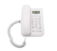 Goshyda Teléfono con Cable, KX-T076 FSK/DTMF Teléfono Fijo de Escritorio con Cable de Pared para Escritorio/hogar/Oficina(Blanco)