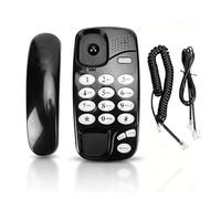 Goshyda Teléfono Fijo con Cable, Teléfono Residencial con Botón Grande para Montar en la Pared con 3 Opciones de Tono de Llamada, Función de Silencio y Rellamada Rápida, para Uso en el (Black)
