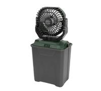 Goshyda Ventilador de Nebulización Portátil para Exteriores, Ventilador de Camping Oscilante de 90° con Cubo de Agua de 7 Litros y Control Remoto, 5 Velocidades, 4 Modos de (DE Verde)