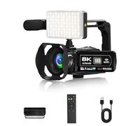 Goshyda Videocámara 8K de 64 MP con Zoom Digital de 18 Aumentos, Pantalla Táctil de 3 Pulgadas, Cámara para Vlogging con WiFi y Tarjeta de 32 GB, Control Remoto para Transmisión en Vivo.