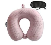 Gosider Almohada Cervical para Viajes, Color Rosa, cómoda Almohada de Espuma viscoelástica en Forma de U, Soporte para Cuello y Cabeza, Almohada de Viaje portátil para Aviones, Trenes, Coches