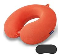 Gosider - Almohada de viaje, color naranja para dormir de viaje, almohadas cómodas, de espuma con memoria de forma, soporte para el cuello y la cabeza, almohada de viaje portátil para avión, tren,