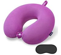 Gosider Almohada de viaje morada cómoda almohada para el cuello en forma de U de espuma viscoelástica para el cuello y la cabeza, almohada portátil de viaje adecuada para aviones, trenes, coches
