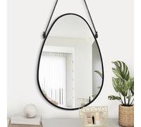 Gosider Espejo de pared irregular en forma de lágrima, espejo colgante ovalado con borde enmarcado para decoración del hogar, dormitorio, baño, sala de estar, tocador, 40,6 x 50,8 cm