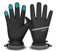 GoSkala Guantes Termicos Hombre Mujer, Guantes Moto Invierno, Guantes de Ciclismo a Prueba de Agua, Antideslizante Pantalla Táctil Guantes con Caliente Forro para Correr, Conducir, Senderismo, L
