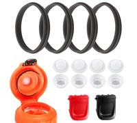 Gosknor 10uds Reemplazo de Tapa de Botella de Agua para Gatorade Botella de Agua, Válvulas Dispensadoras Válvula de Silicona e Inserto de Plástico Junta de Repuesto y Clip para Gatorade GX 30oz