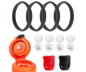 Gosknor 10uds Reemplazo de Tapa de Botella de Agua para Gatorade Botella de Agua, Válvulas Dispensadoras Válvula de Silicona e Inserto de Plástico Junta de Repuesto y Clip para Gatorade GX 30oz