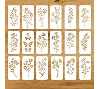 Gosknor 18uds Plantillas de Flores Reutilizables Manualidades, Plantillas Florales Silvestres Bonitas para Pintar en Paredes Puertas Madera Lienzo Decoración del Hogar Suministros Bricolaje
