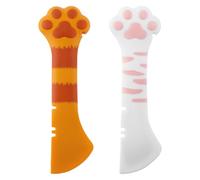 Gosknor 2 Cucharas para Comida de Perros y Gatos, Bonito Abrelatas de Silicona Espátula Multifuncional Mascotas Cucharas Mezcladoras Suministros para Perros y Gatos