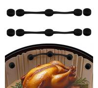 Gosknor 2 Juegos Correas Magnéticas Silicona para Air Fryer, Cierre Seguro Protectores Desechables Resistentes Calor Soporte Magnético para Accesorios Air Fryer (Negro)