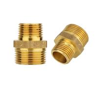 Gosknor 2 Pzs Boquillas Hexagonales de Latón, Adaptador Conexión Tubería Macho NPT 3/4 Pulgada x Macho NPT 1/2 Pulgada Conector Tubería de Alta Presión para Tuberías Gas Petróleo y Agua