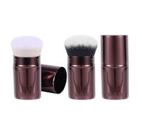 Gosknor 2 Pzs Brocha de Viaje Kabuki para Rubor Facial, Brocha de Maquillaje Retráctil Portátil Herramienta para Difuminar Base y Protector Solar Suministros Cosméticos para Mezclar Líquido Regalo