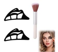 Gosknor 2 Uds Silicona Plantillas Sombra de Ojos con Pincel, Herramientas Sombra de Ojos Elementos Esenciales Maquillaje Rápido para Mujeres Niñas Principiantes Profesionales