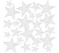 Gosknor 24uds Parches Termoadhesivos Estrellas, 3 Tamaños Poliéster y Algodón Bordados Parches Estrellas Coser Ideales para Decorar y Complementar Ropa Pantalones Sombreros Camisas(Blanco)