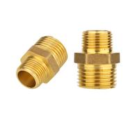Gosknor 2uds Boquilla Hexagonal Reductora Latón, Rosca Macho 1/2" NPT x 3/8" NPT Adaptadores Instalación Tuberías Conector Recto Manguera Alta Presión para Aplicaciones Gas Aceite Agua y Combustible