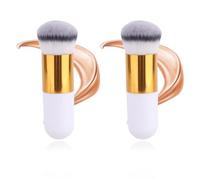 Gosknor 2uds Brocha Autobronceadora para Cara & Cuerpo, 11cm Cerdas Ultra Suaves y Densas Aplicador de Maquillaje Autobronceador para Base Autobronceante sin Rayas & Crema Líquida (Oro Blanco)