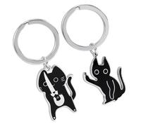 Gosknor 2uds Llaveros de Gato Negro, Bonitos Llaveros Gato 2 Estilos Únicos y Divertidos Regalo de Amistad para Adolescentes Niños Niñas Amantes Mujeres Decoraciones para Llaves Bolsos y Carteras