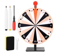 Gosknor 30cm Rueda Giratoria de Premios, 24 Ranuras Prize Wheel Juego Ruleta con Marcadores y Borrador en Seco para Ferias Carnavales Juegos de Actividades Navideñas
