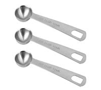 Gosknor 3uds Cucharas Medidoras, Cucharaditas de Acero Inoxidable 2/3 Cucharadas y 10 ML | 10 CC Metal Mango Corto para Cocinar Hornear Té Sopas e Ingredientes