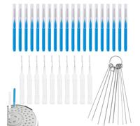 Gosknor 40uds Herramientas Limpieza Cabezal Ducha, Tamaño Múltiple Palillos Desatascadores Acero Inoxidable y Cepillos Limpiadores Estilo 2 para Agujeros Pequeños Grifos Ranuras Fregadero Boquilla