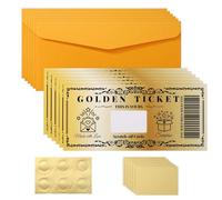 Gosknor 6 Boletos de Rascar Falsos, Golden Ticket Polar Express Surprise Reveal Scratch Card con Sobre Regalo de Cumpleaños Día de San Valentín Navidad para Novias Esposas y Mujeres