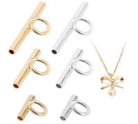 Gosknor 6 Piezas Convertidores de Pasador a Colgante, 8/13/20mm Cobre Adaptador de Collar para Broche Oro y Plata Convertidor de Broche Colgante para Fabricación de Joyas Manualidades de Bricolaje