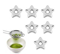 Gosknor 6uds Cuentas Tamiz Matcha, Accesorios Tamiz Matcha (Estrella) | Cuentas Tamiz Matcha Acero Inoxidable Pesos Tamiz para Ceremonia Té Japonesa & Cacao Polvo Suave Sin Grumos Accesorio Matcha