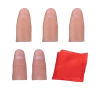 Gosknor 6uds Dedo Mágico Multiusos, 2 Tamaños Pulgar para Trucos Falsos con Accesorios de Seda Que Desaparecen Kits de Broma y Accesorios para Espectáculos Magos Adultos