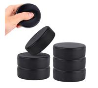 Gosknor 6uds Discos de Hockey, Diámetro 7,5cm / Grosor 2,5cm Suaves Sin Goma de Espuma Ice Hockey Puck para Práctica y Entrenamiento Clásico en Interiores Hockey Hielo (Negro)