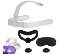 Gosknor Correa para la cabeza para auriculares Oculus Quest 2, correa ajustable de repuesto para la cabeza de realidad virtual con máscara antipolvo y tapas basculantes, accesorios de auriculares VR