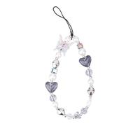 Gosknor Correa para Teléfono con Cuentas, Bonita Correa para Teléfono Móvil con Forma de Corazón de Perla Y2K y Mariposa para Billeteras Cámaras Llaveros Mochilas y Accesorios