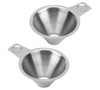 Gosknor Embudos de Cocina, 2 Piezas, Acero Inoxidable, Plata, 22 ml, 4 cm de Alto, 7.2 cm de Diámetro Superior, para Especias, Condimentos, Líquidos, Aceites