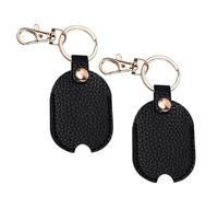 Gosknor Funda Cuero para Llave Coche, Repuesto Correa para Llave de Coche Rota con Llavero Hierro Protector Llave de Coche Llavero Casa para Hombre y Mujer (Negro)