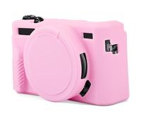 Gosknor Funda para Canon G7X Mark II, Estuche de Silicona para Cámara con Cubierta de Lente Extraíble Estuche Protector Suave Resistente a Rayones Accesorios Delgados para Cámara (Rosa)
