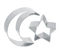 Gosknor Juego de Cortadores Galletas Estrella y Luna, Cortadores Galletas Acero Inoxidable Moldes para con Temática Cielo Nocturno para Decoración de Pasteles Fondant y Pasteles