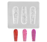 Gosknor Molde de Uñas Flor 3D, Charms Florales de Silicona Plantilla Tallado Diseño Pétalos Molde Decorativo para Dedos Flor Primavera Suministros Uñas DIY y Proyectos Manualidades
