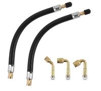 Gosknor Paquete de 5 Extensión Válvula Neumático, 2 Uds de 21,7cm Extensores de Vástago de Válvula Flexibles con 45 90 135 Grados Latón Adaptador Extensión de Válvula para Automóviles Motocicletas