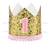 Gosknor Primer Sombrero Cumpleaños Corona, Sombrero Único Primer Cumpleaños Niña Lindo Sombrero Corona Cumpleaños Bebé Accesorios Fotos Cumpleaños Accesorios Perfectos Celebrar El Primer Cumpleaños