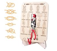 Gosknor Tabla de Práctica para Hacer Nudos, 16 Esenciales con 3 Cuerdas Paracord Kit Entrenamiento de Nudos de Madera Duradero para Exteriores Supervivencia Acampada y Escalada