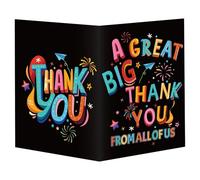 Gosknor Tarjeta Agradecimiento Grande, 40x27cm Una Gran Tarjeta Agradecimiento con Sobre Tarjeta Felicitación Despedida Gigante Tarjeta Agradecimiento Regalos Agradecimiento Mujeres Hombres(Negro)