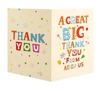 Gosknor Tarjeta de Agradecimiento Grande, 40x27cm Tarjeta de Felicitación de Despedida Jumbo con Sobre Ideal Como Regalo Jubilación para Compañeros Trabajo Colegas y Profesores (Amarillo Claro)