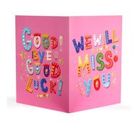 Gosknor Tarjeta de Despedida y Buena Suerte, 40x27cm Tarjeta de Felicitación Grande con Sobre Tarjeta de Felicitaciones Por Un Nuevo Trabajo Tarjeta de Te Extrañaremos Tarjeta para Colegas Jubilación